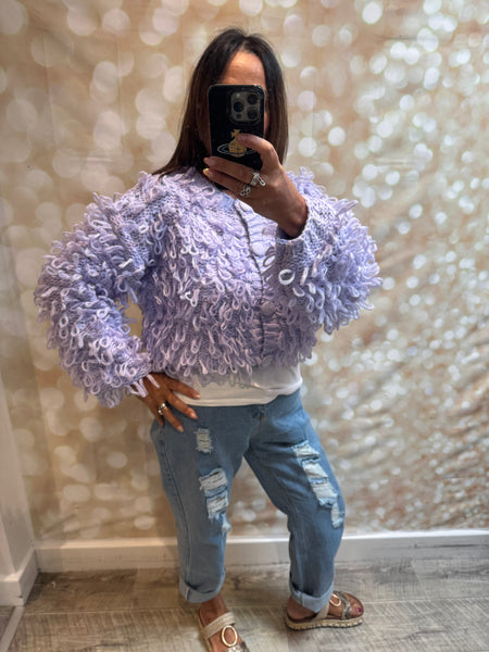 Loopy Cropped  Cardigan