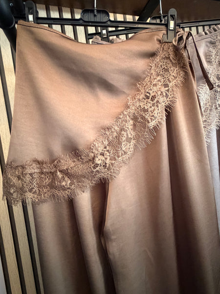 Studio Silky Balloon Trousers with Lace trim overlay