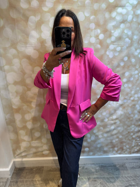 Rouched Sleeve Blazer