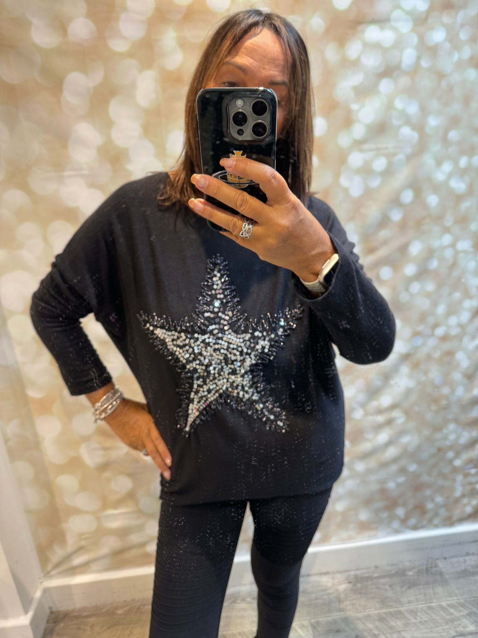 Soft touch Sequin Star Jumper