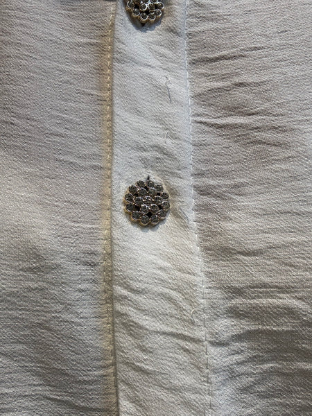 Crinkle Blouse with Diamanté buttons