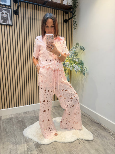 Lace 2 Piece Palazzo Trouser / Blouse  set