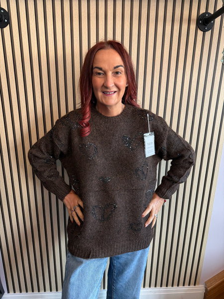 Embellished Hearts Jumper