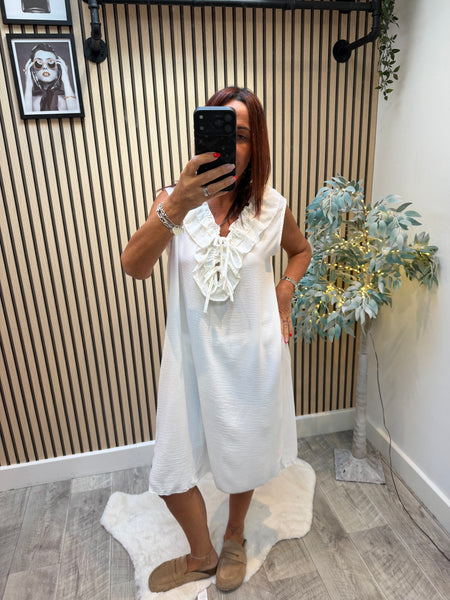 Crinkle Frill Front Dress