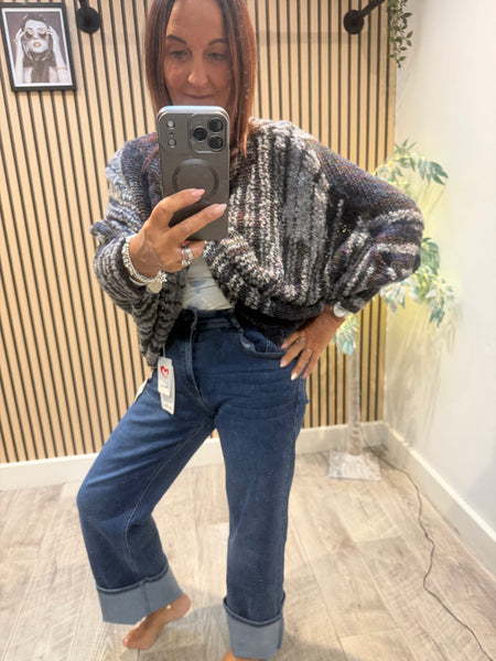 Wide leg Stretch Denim Jeans