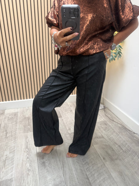 Studio Pleather Wide Leg Trousers