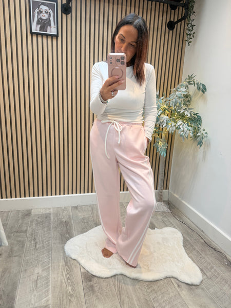 Studio Wide Leg Joggers with curved stripe