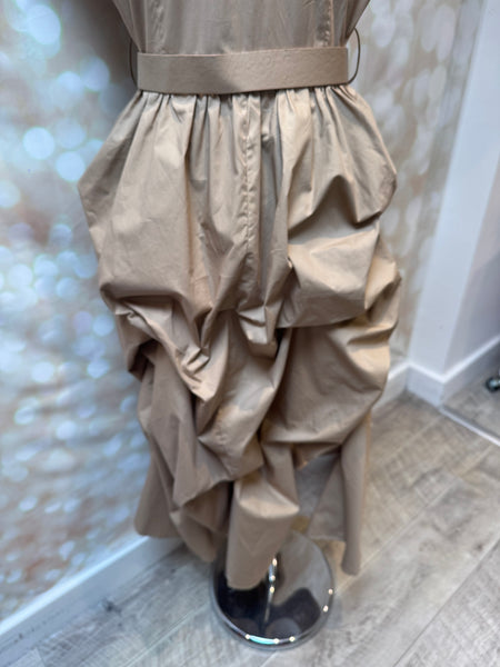 Studio Rouched Back Belted Dress