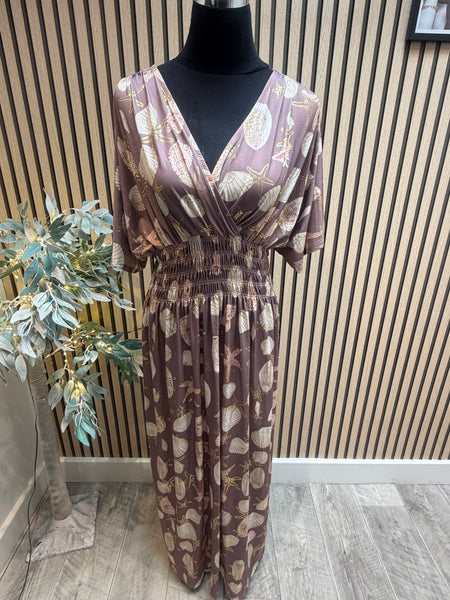 Silky Stretchy Sea Shell Maxi Dress