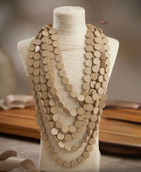 Chunky Wooden Layered Necklace