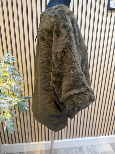 Soft Fur Top with Brooch