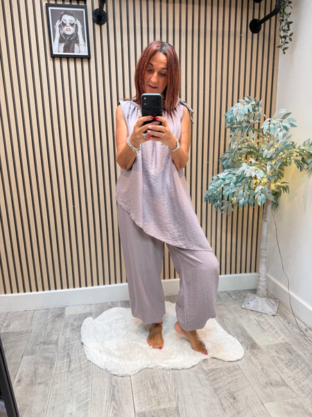 Asymetric Top with Cuffed  trousers