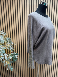 Soft Touch Jumper with Fishnet sleeves