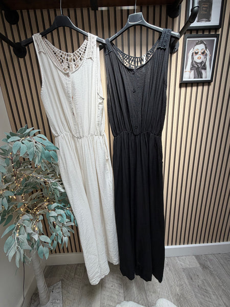 Crochet back Palazzo Jumpsuit