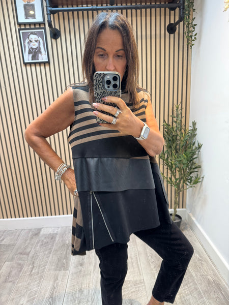 ID Striped Sleeveless Tunic