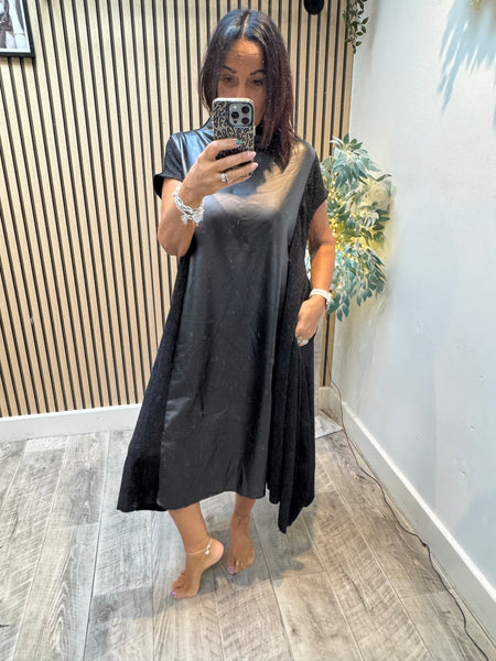 Dress with Pleather panel