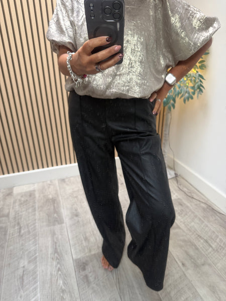 Studio Pleather Wide Leg Trousers