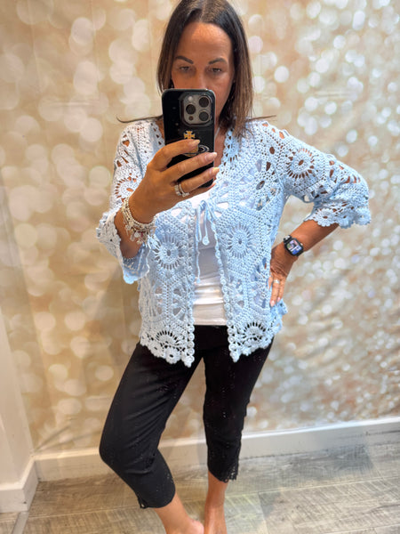 Crochet Tie Front Cardigan
