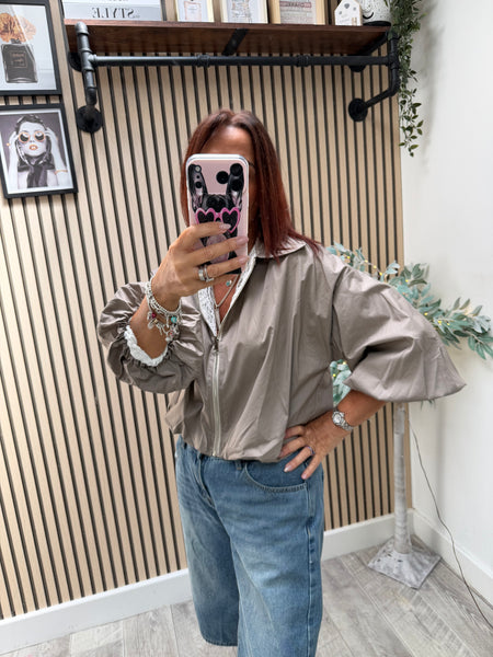 Reversible Bubble hem Bomber Jacket