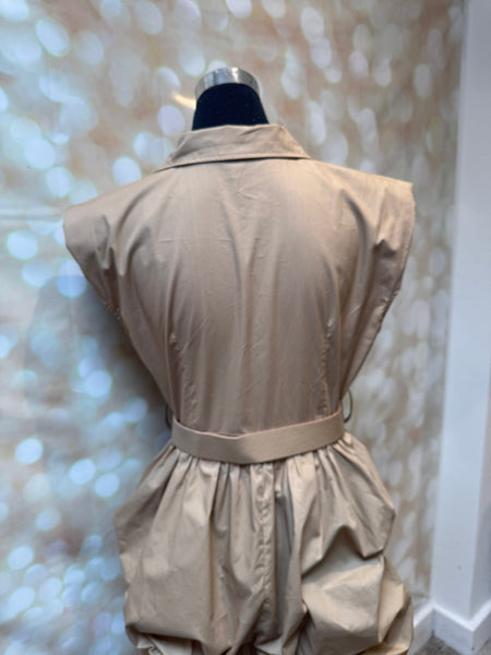 Studio Rouched Back Belted Dress