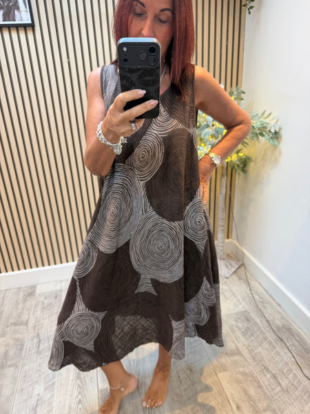 Linen mix Swirl dress