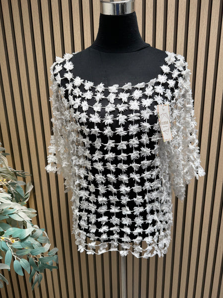 Floral Cut Out Boxy Top