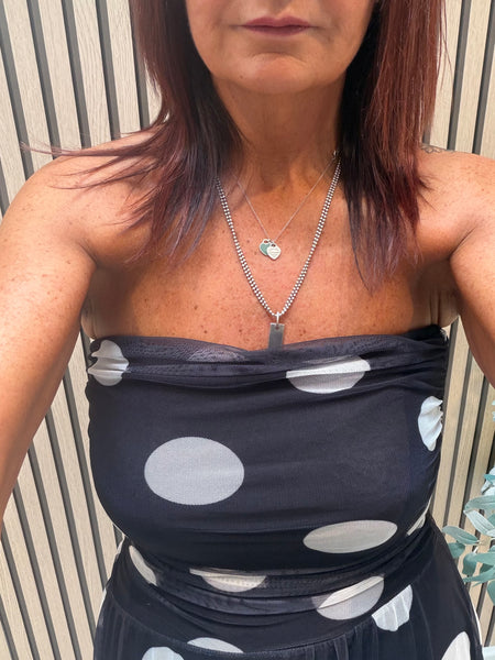 Spotty Bandeau Dress