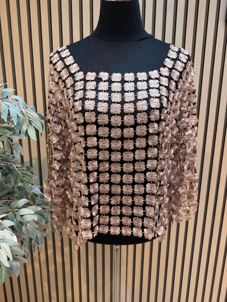 Floral Cut Out Boxy Top