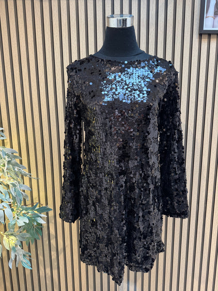 Multi Sequin dress with keyhole tie back