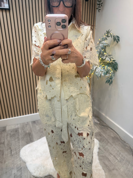 Lace 2 Piece Palazzo Trouser / Blouse  set