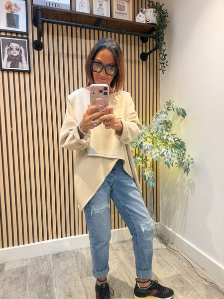 Scuba Wrap Front Sweatshirt