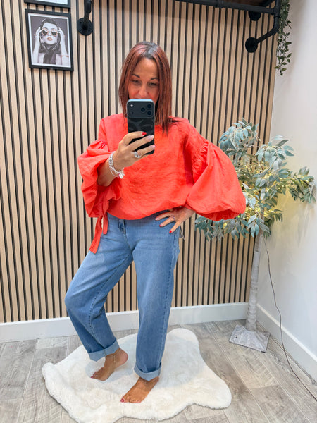 Mom Fit Denim  Barrel Jeans