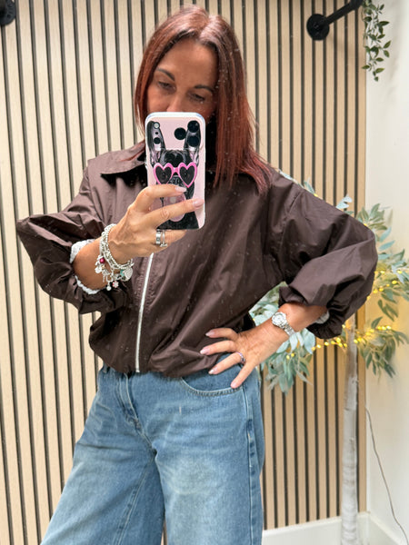 Reversible Bubble hem Bomber Jacket