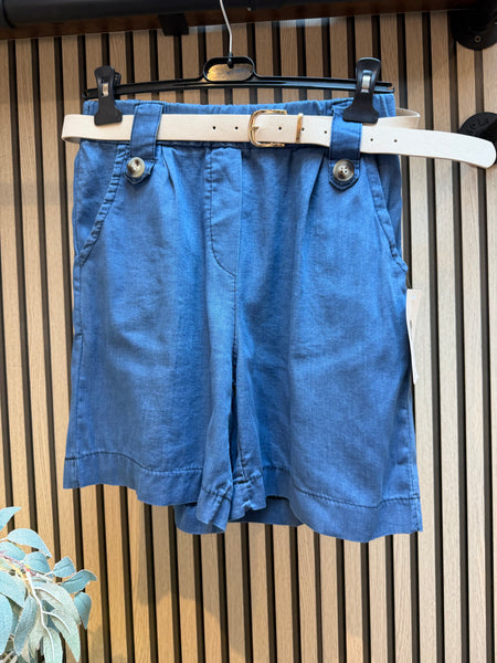 Cotton Belted Shorts