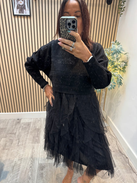 2 Piece Ruffle Tulle Dress/Jumper Set