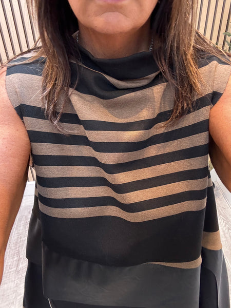 ID Striped Sleeveless Tunic