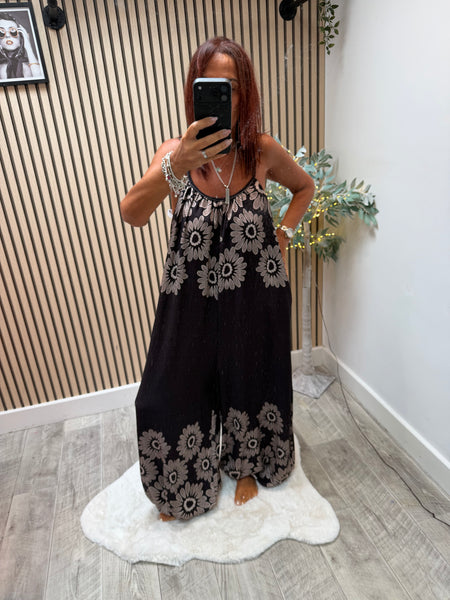 Floral Jumpsuit with Cuff hem