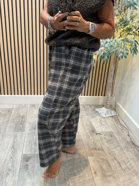 Tartan Wool Mix Cocoon Trousers