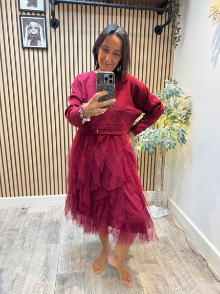 2 Piece Ruffle Tulle Dress/Jumper Set