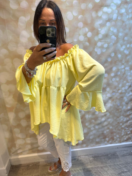 Bardot Hi Lo Top in crinkle fabric