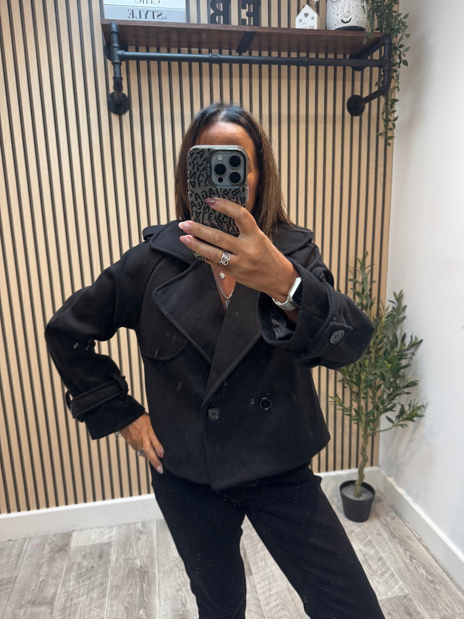 Herringbone Cropped Trench / Jacket