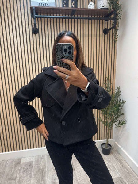 Herringbone Cropped Trench / Jacket