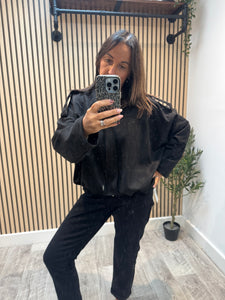 Viral Inspired Bubble Hem  Bomber  jacket