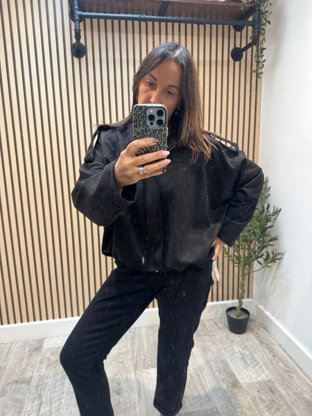 Viral Inspired Bubble Hem  Bomber  jacket