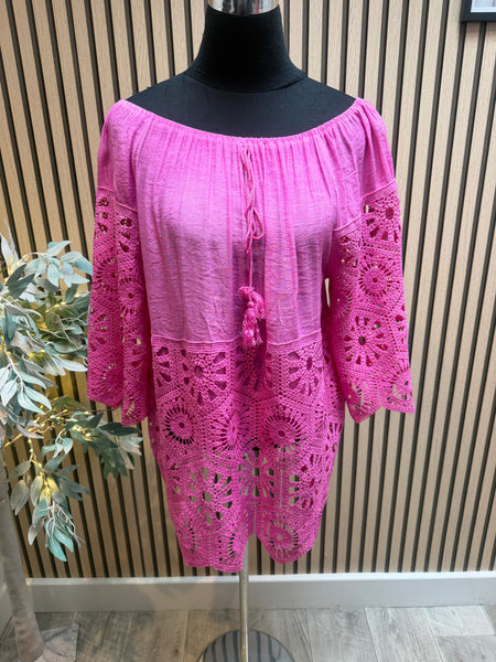 Bardot /Crochet Top