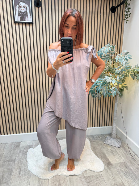 Asymetric Top with Cuffed  trousers
