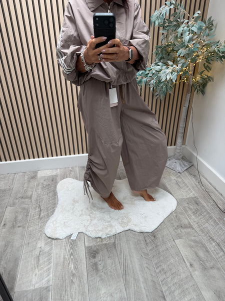Cotton Rouched Leg Trouser