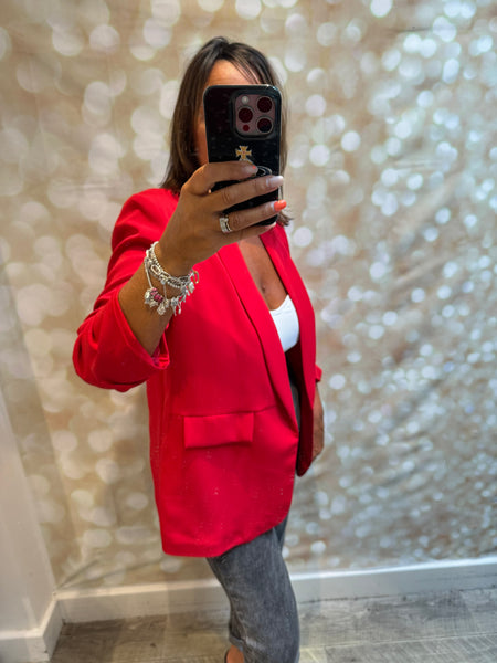 Rouched Sleeve Blazer