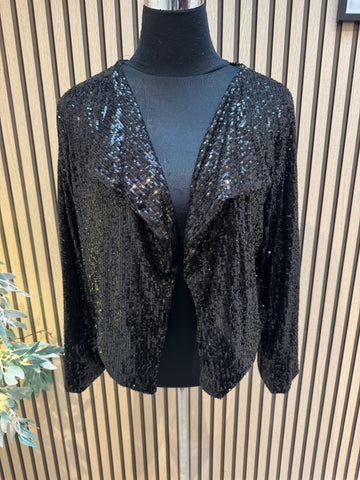 Cropped Sequin Waterfall Jacket