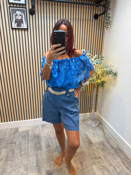 Cotton Belted Shorts